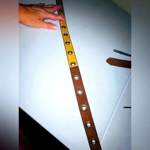 Vintage retro patchwork leather suede belt sz M fits up to 33"